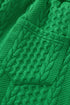 Contrast Trim Cable Textured Shorts Set